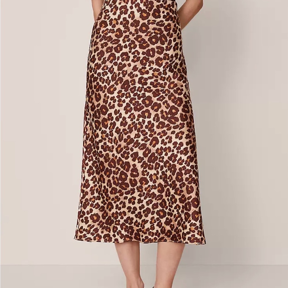 Leopard Print Satin Skirt - Picture 3 of 4